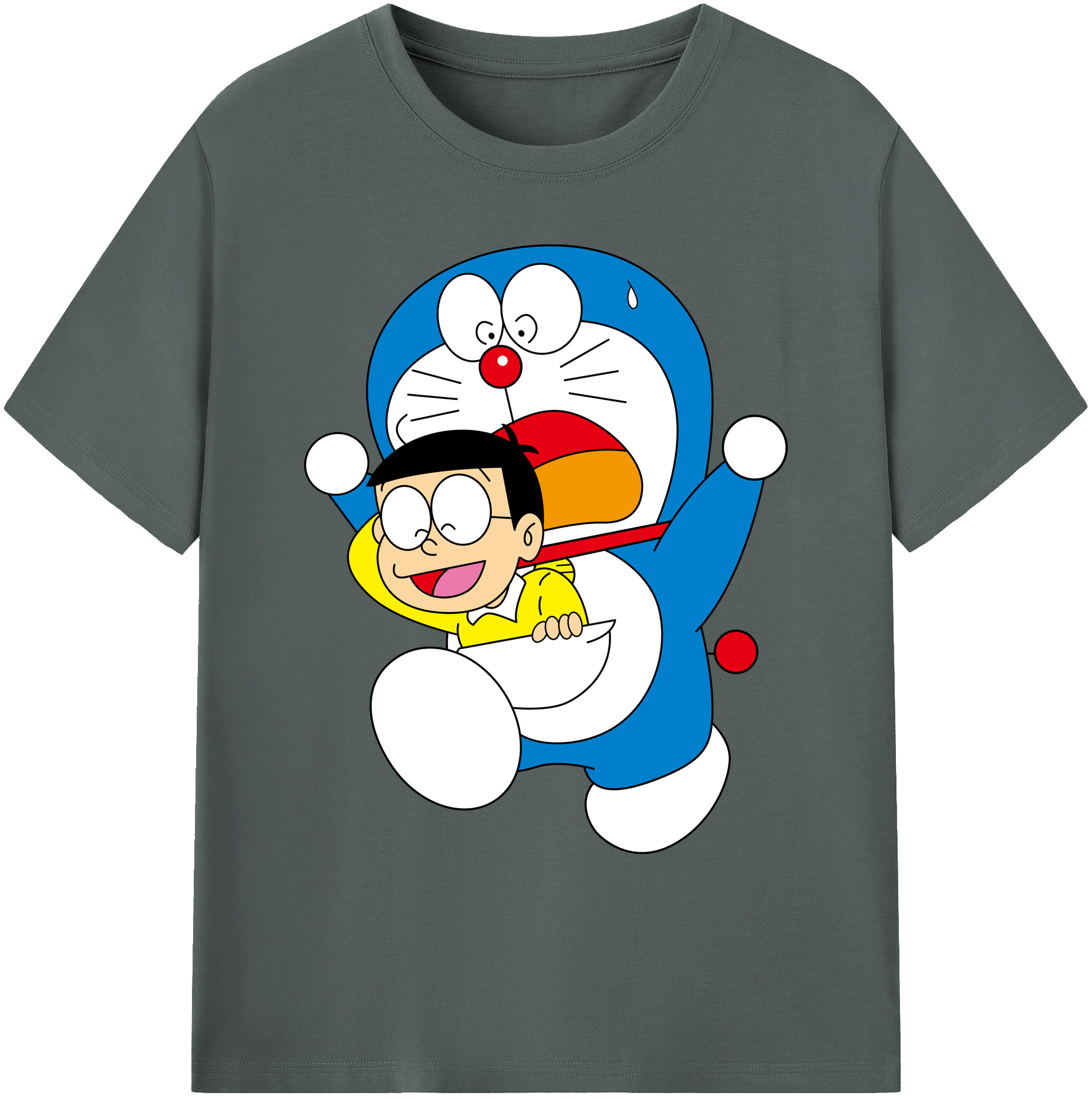 （画像用） ドラえもん Doraemon 綿100％ メンズ半袖Tシャツ｜肌触りやわらか＆通気性